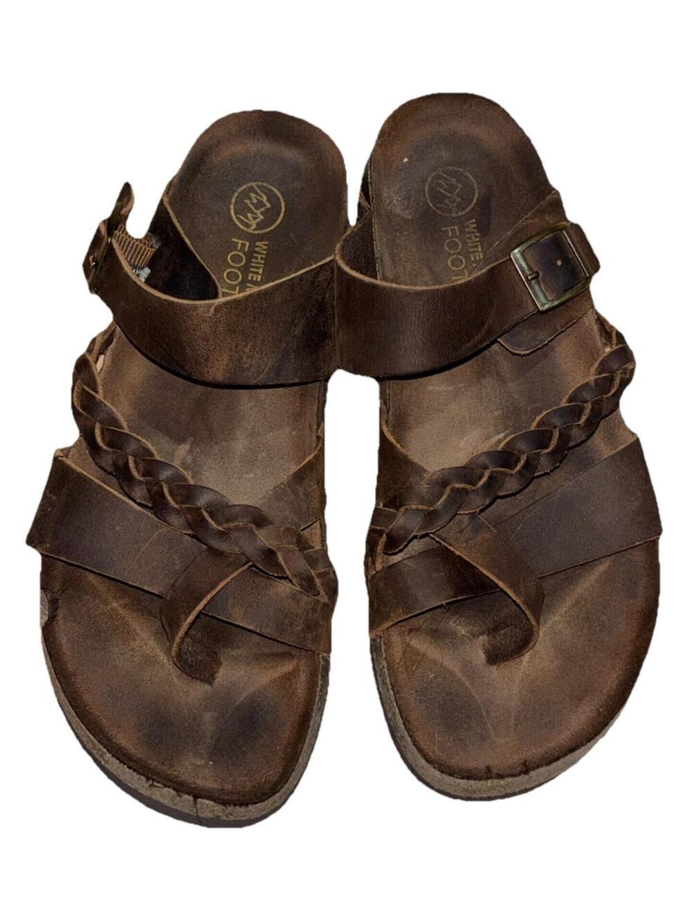 White Mountain Footbeds Harrington Sandal - Brown Leather - Size 7